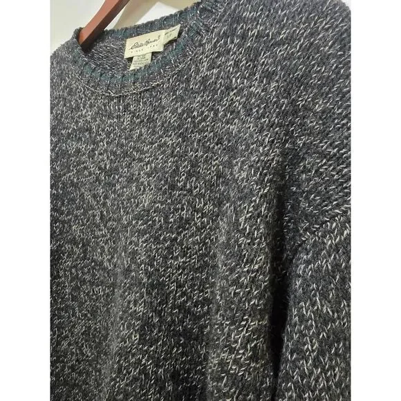 Eddie Bauer 100% Merino Wool Sweater Gray Oversize Relaxed Cozy Men's Size S - Picture 4 of 8